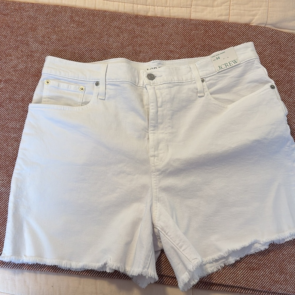 J Crew // High Rise White Denim Short NWT - Picture 4 of 8